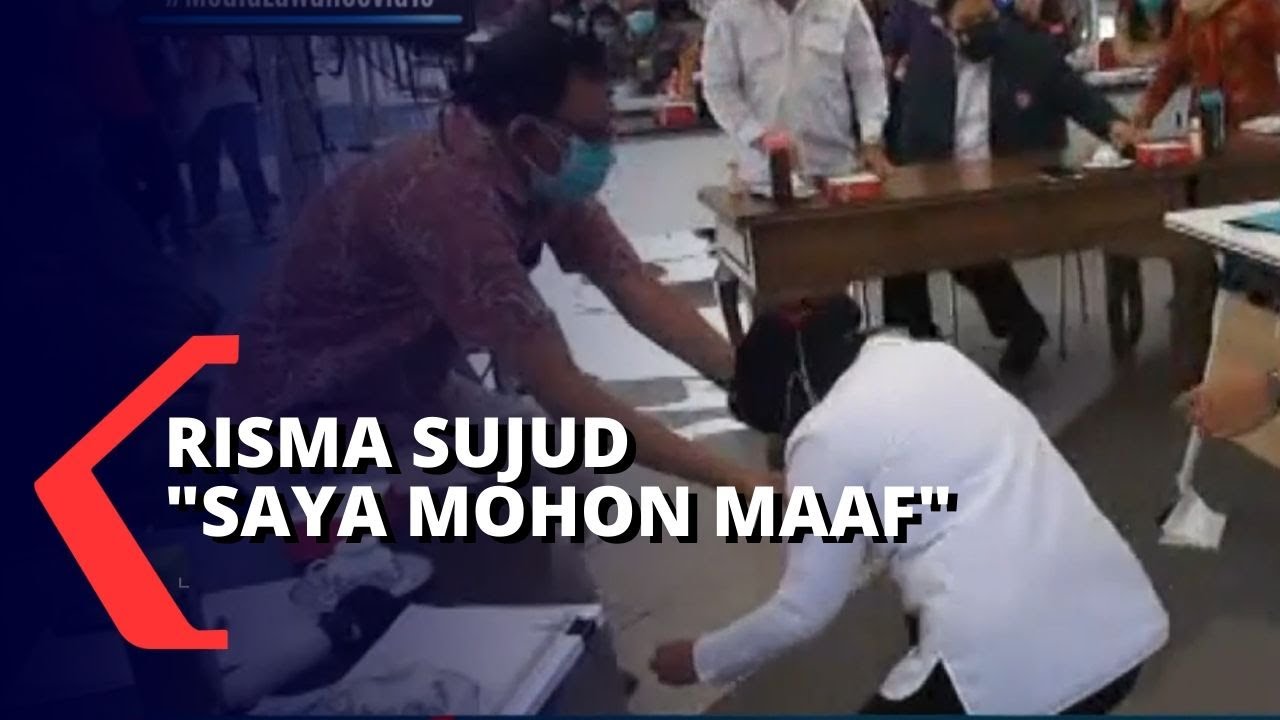 Risma Sujud sambil Menangis di Hadapan Dokter di Surabaya: Saya Mohon Maaf!