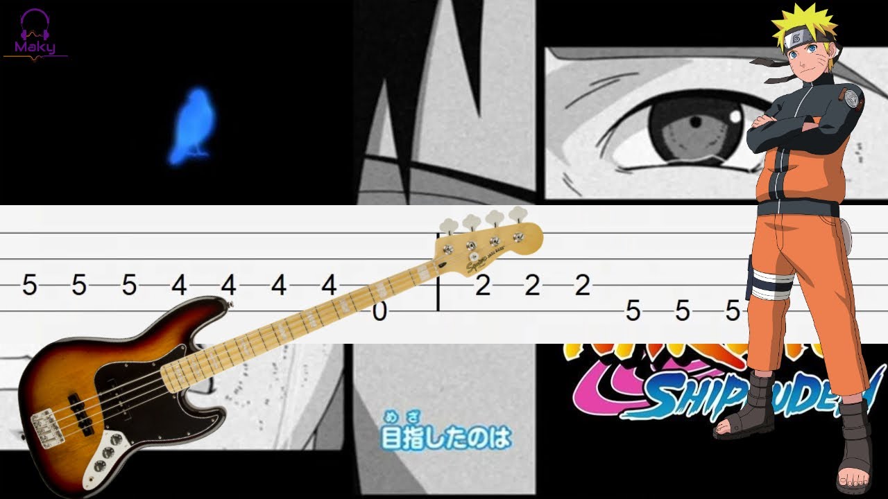 Naruto Shippuden - Bluebird [Bass Tabs Tutorial]