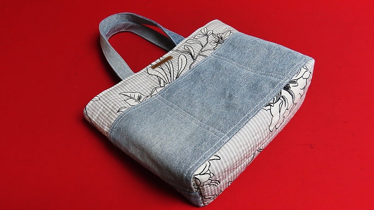 DIY토트백을 만드는 쉽고 효과 만점 방법!/"multi pocket tote bag", easy sewing tutorial/ made of old shirt & jeans