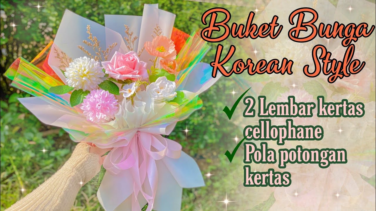 BUKET BUNGA KOREAN STYLE WRAPPING 2 LEMBAR KERTAS CELLOPHANE || BUKET BUNGA CELLOPHANE HOLOGRAM