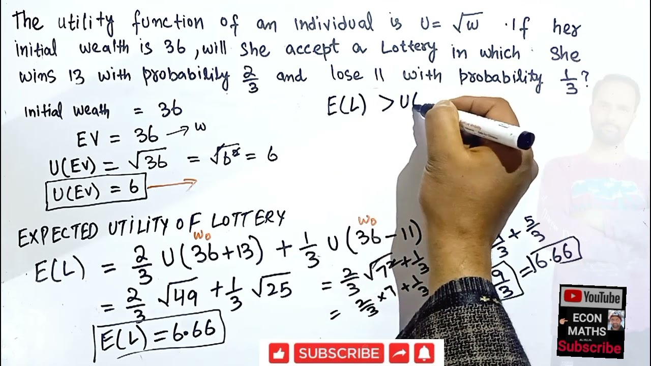 expected utility and lottery || choice under uncertainty || microeconomics ||