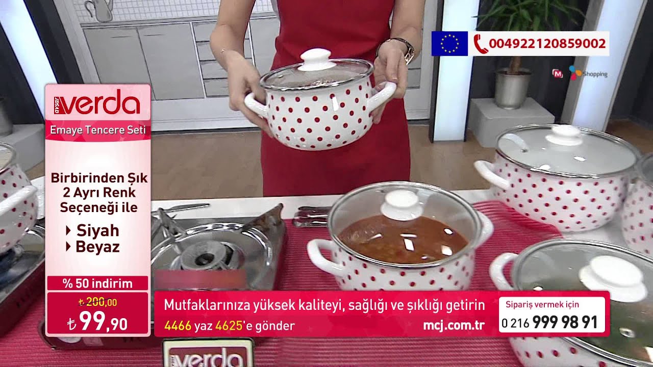 KANAL 7  15DK   ALMANYA VERSİYONU VERDA EMAYE TENCERE SETİ   LIVE   12 03 15   99 90TL 6 90