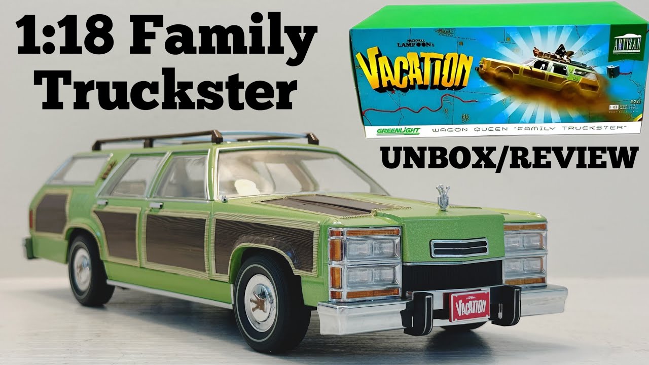 1/18 National Lampoons Vacation 1983 Wagon Queen Family Truckster By Greenlight Artisan Unbox/Review