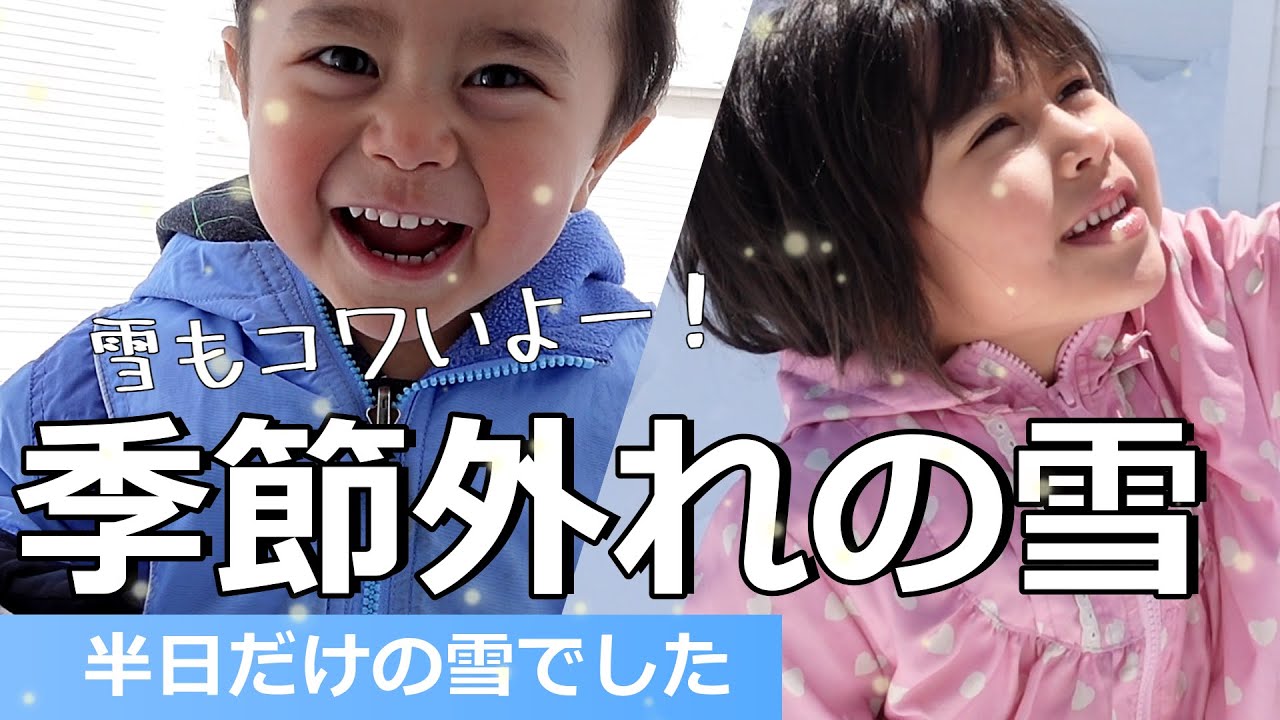【4月の雪】末っ子長男、雪コワい、雪コワい｜季節外れの雪が降った話｜An Unexpected Snowy Morning