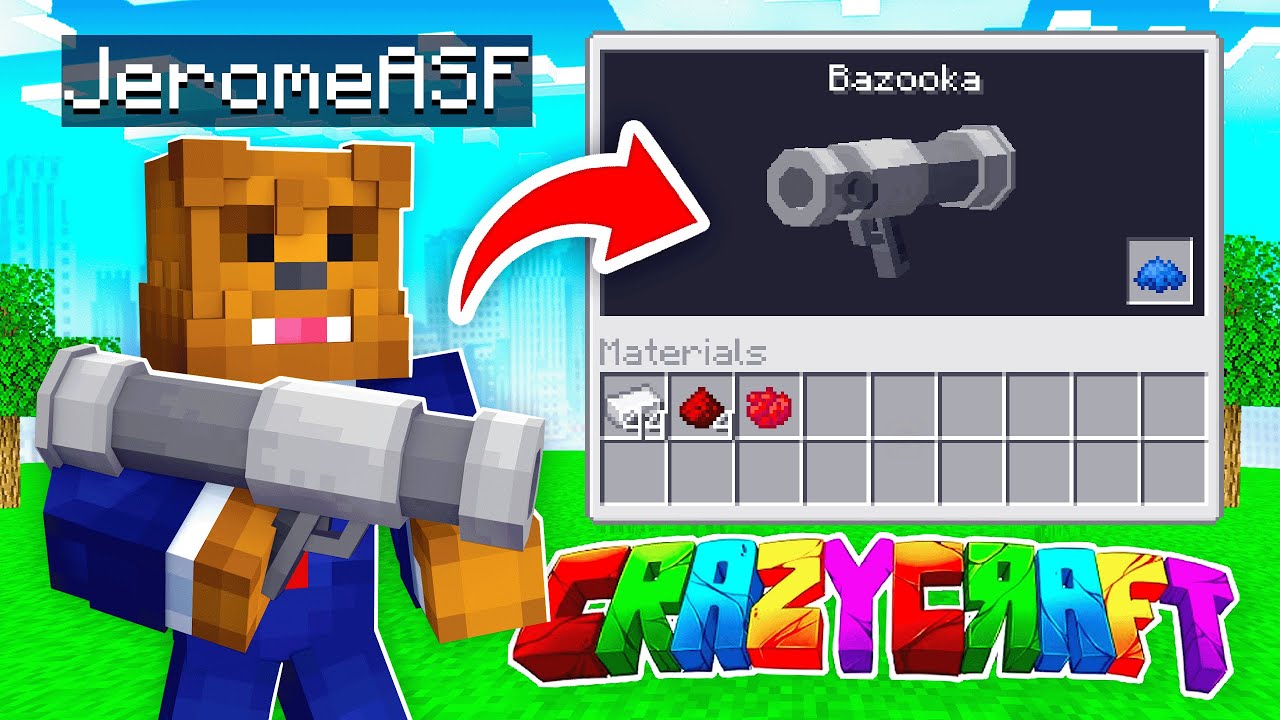 Creating A BAZOOKA In Minecraft CRAZY CRAFT