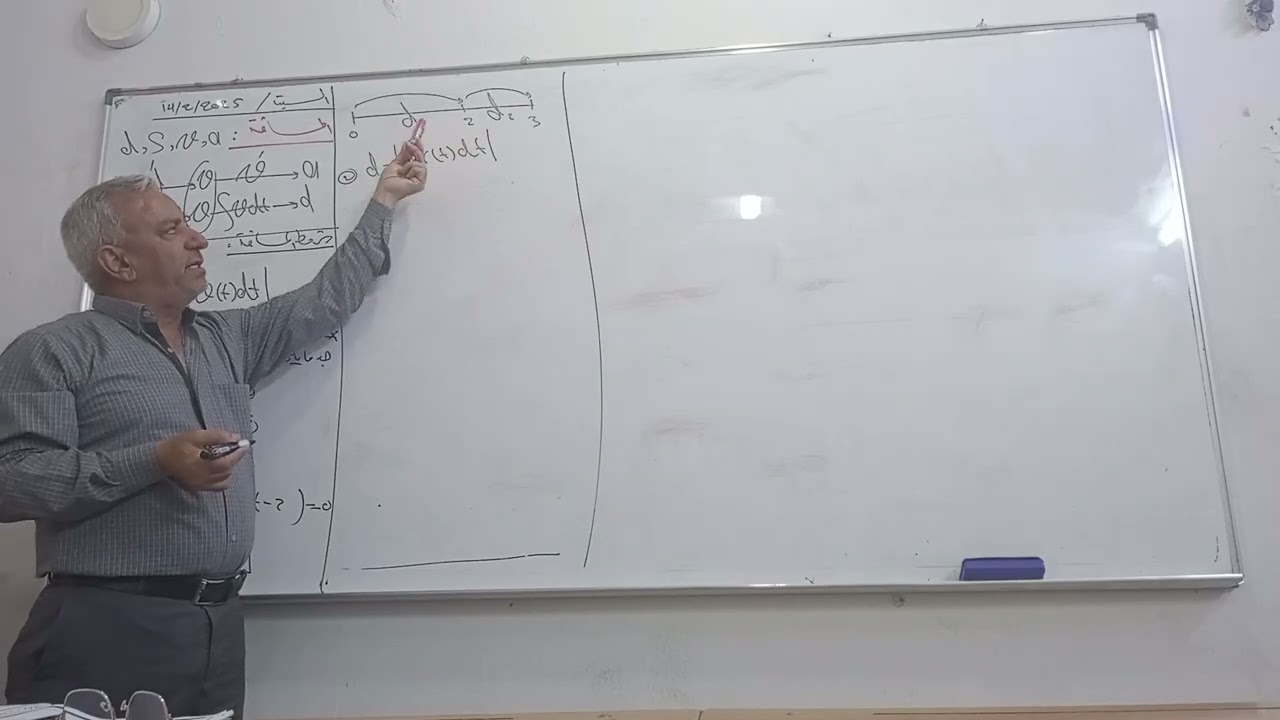 المحاضرة (90)// إيجاد المسافة(d) والازاحة(s) والسرعة(v) والتعجيل(a) باستخدام التكامل/السبت 14/2/2026