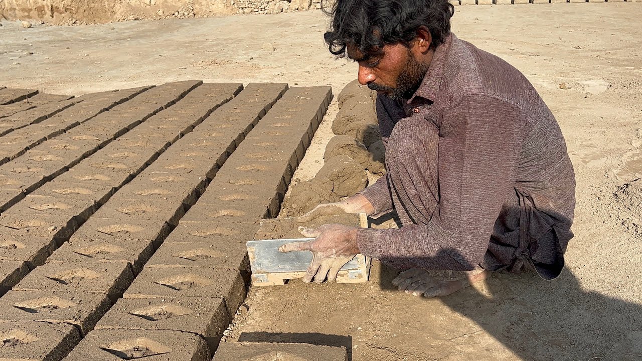Skilled Poor Labour Making Bricks by Hand | Traditional Process |ASMR Sounds #bricks #handmadebricks