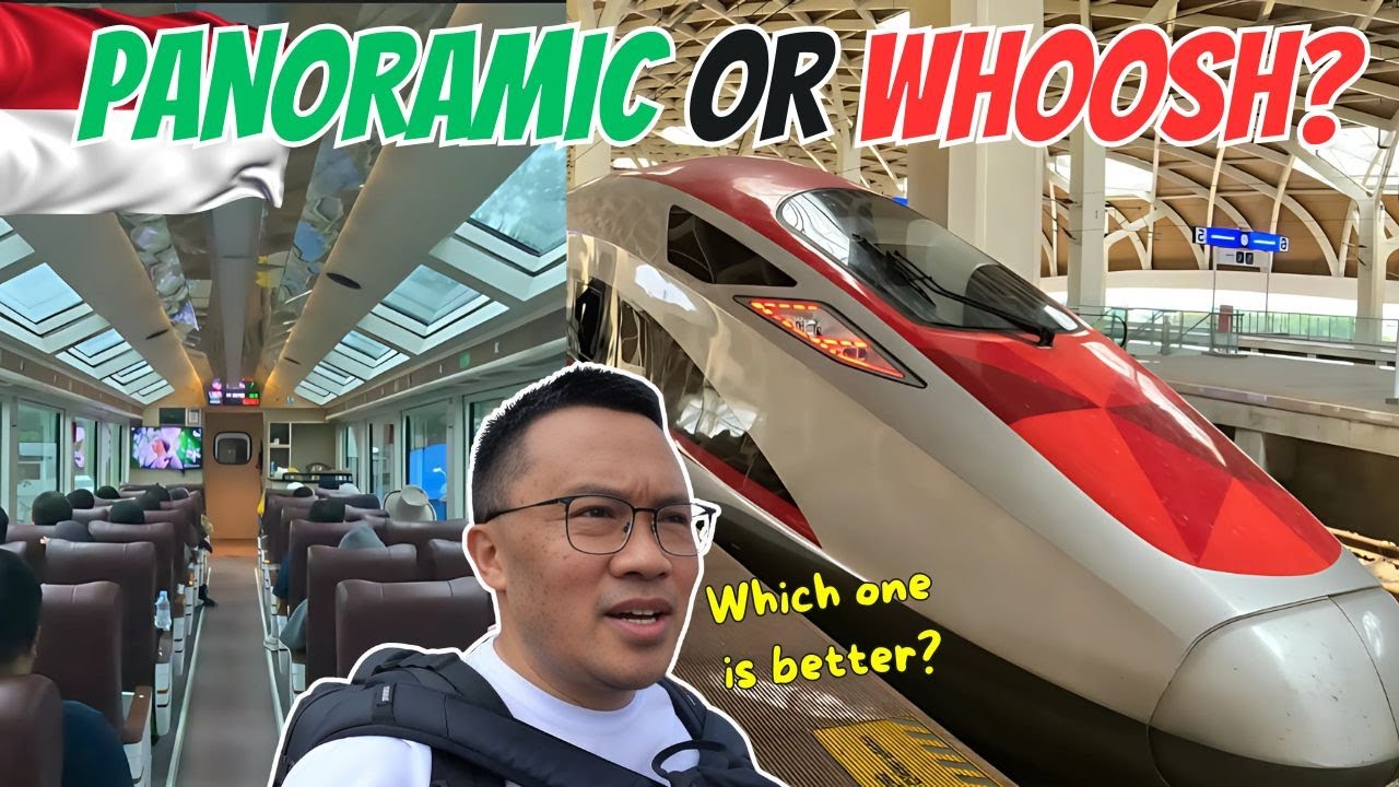 Panoramic Train vs Whoosh Train. Jakarta to Bandung + Street Food Adventure 🚆🍲🇮🇩