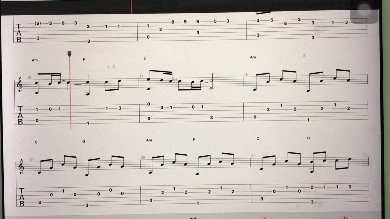 吉他谱 - 刚好遇见你