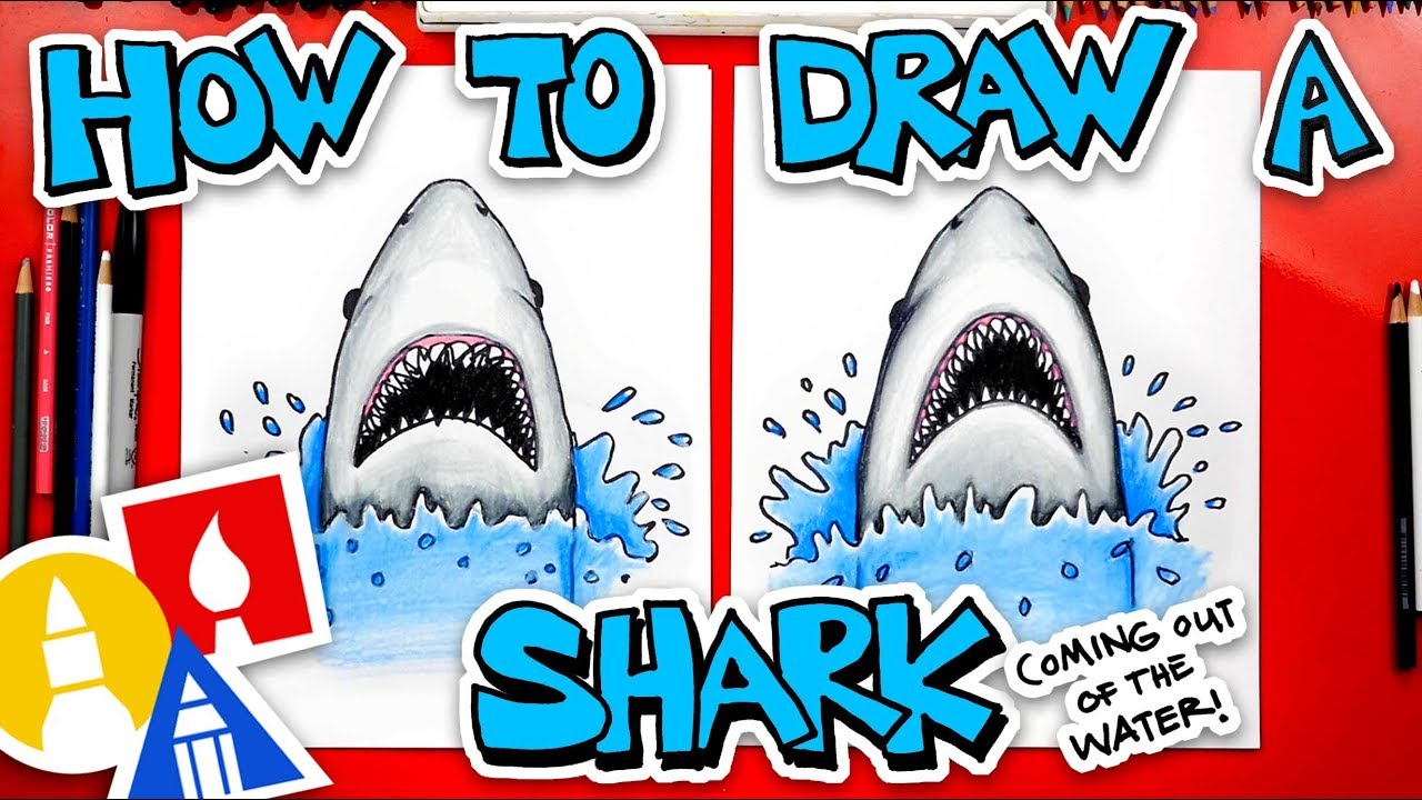 How To Draw A Shark Coming Out Of The Water (JAWS)
