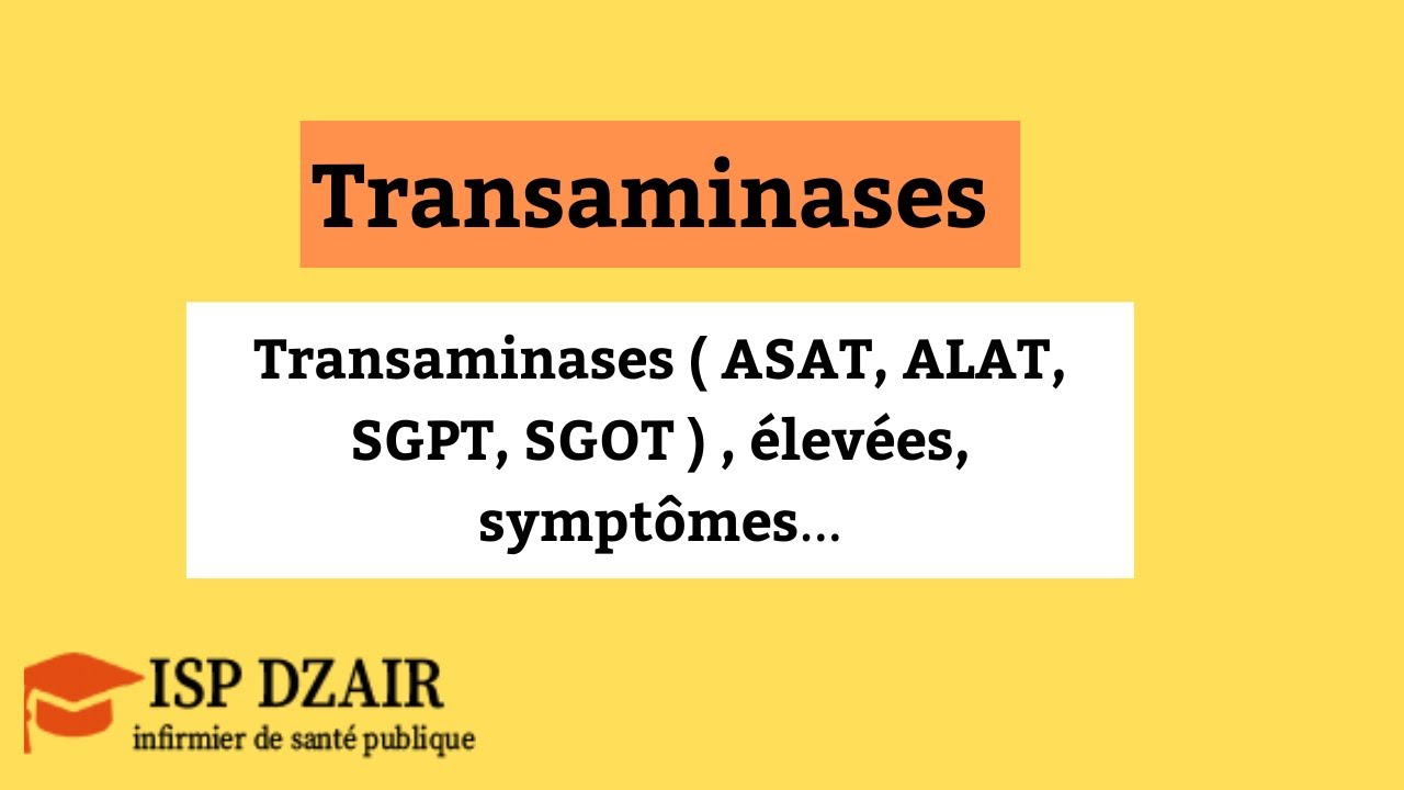 Transaminases  ( ASAT, ALAT, SGPT, SGOT ) , &eacute;lev&eacute;es, sympt&ocirc;mes