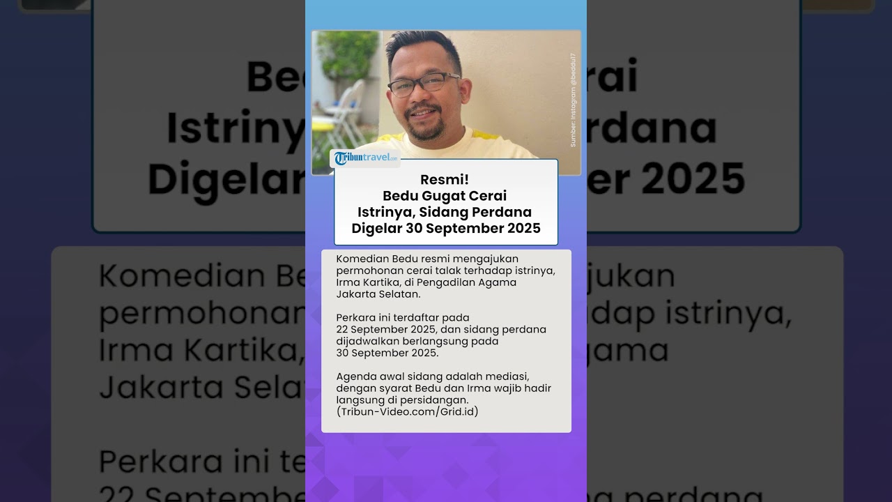 TAK DISANKA! Bedu Resmi Gugat Cerai Istrinya, Sidang Perdana Bakal Digelar 30 September 2025