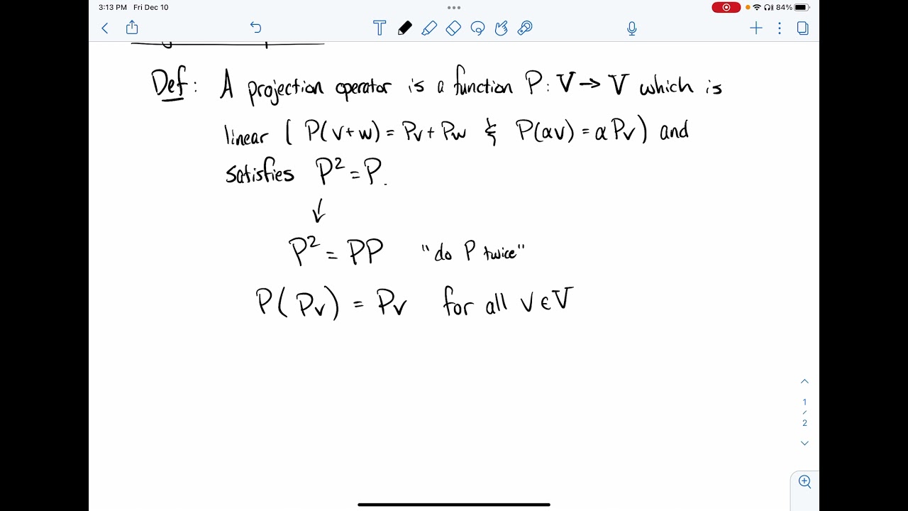 Projection Operators: Definition & Example