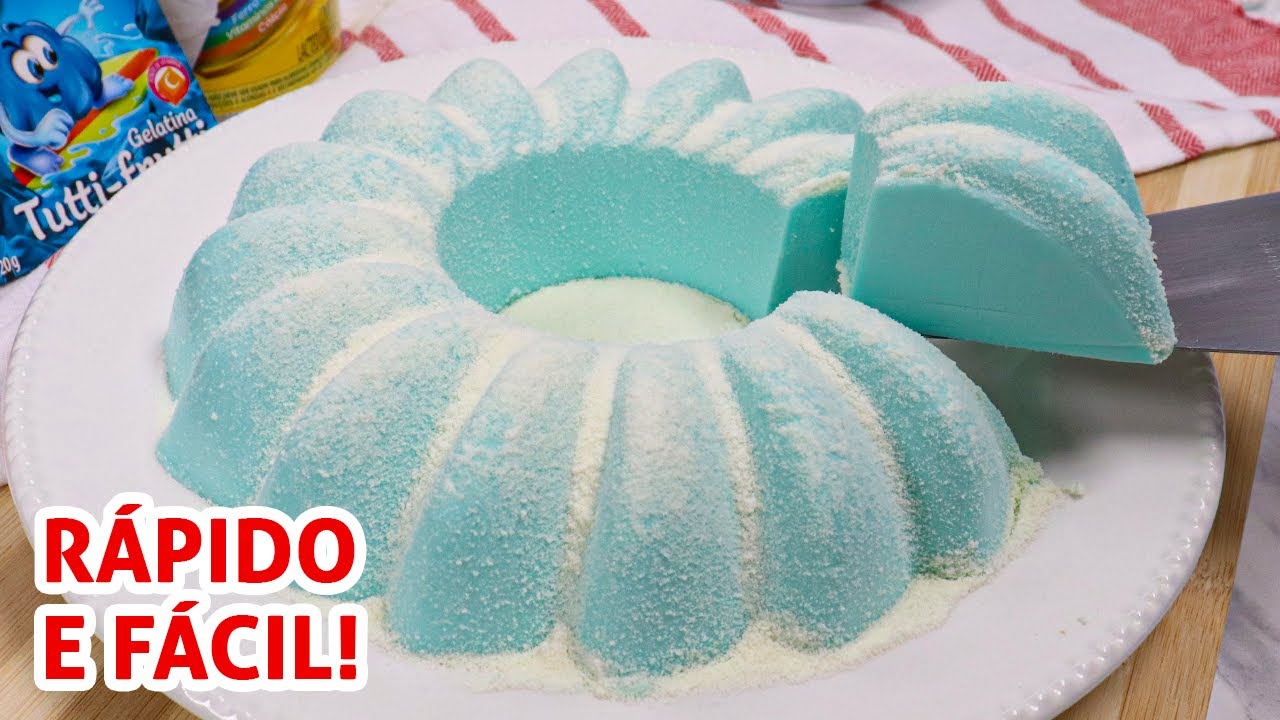 PUDIM DE GELATINA TUTTI FRUTTI COM 3 INGREDIENTES | Receita