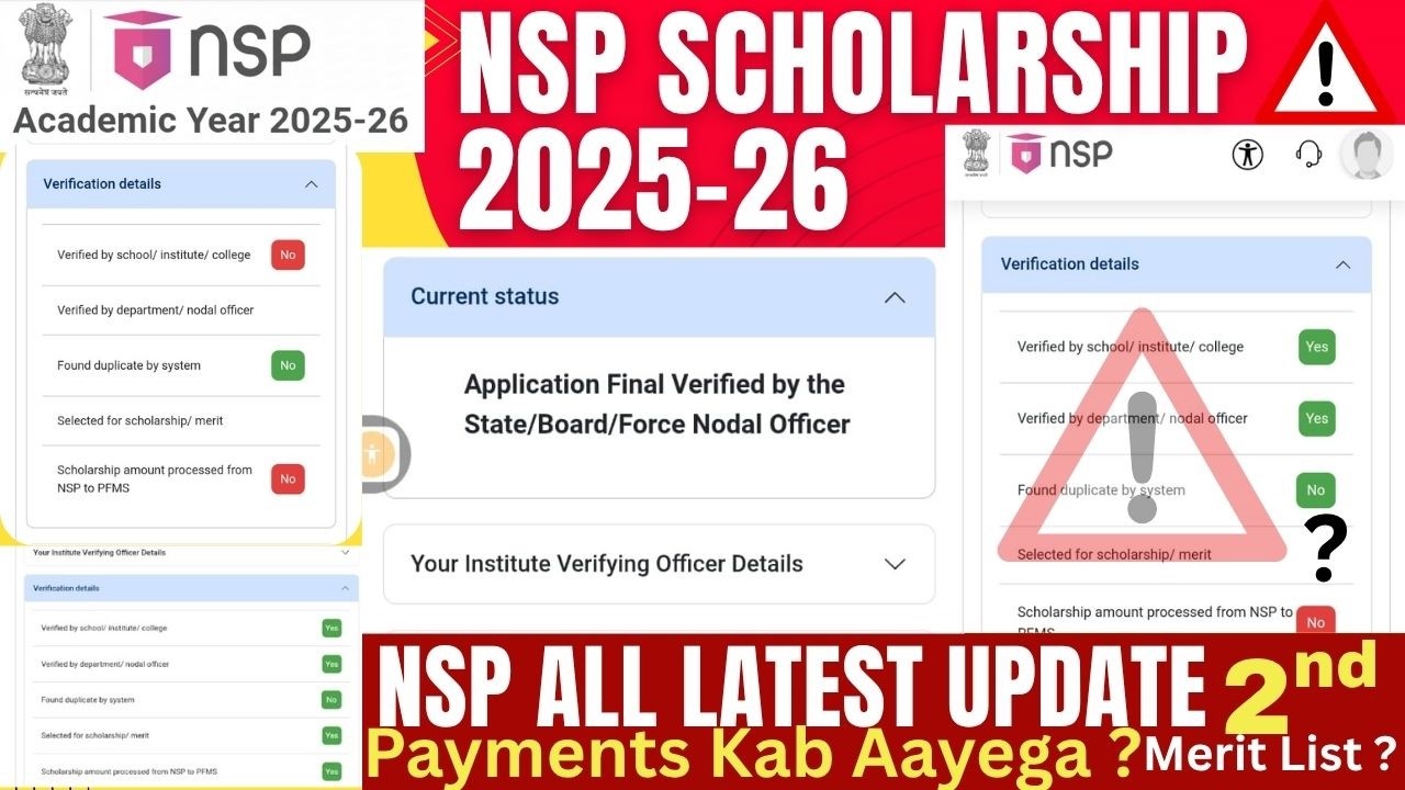 NSP Scholarship 2025-26 Latest Update 🔥 | Payment Kab Aayega? 💰 | PFMS Status | Full Details