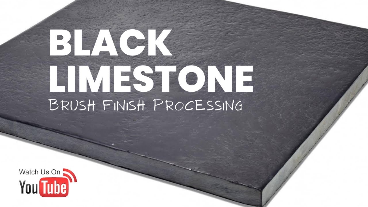 Black limestone brush / leather finish processing by VIGNESWARA NATURAL STONES