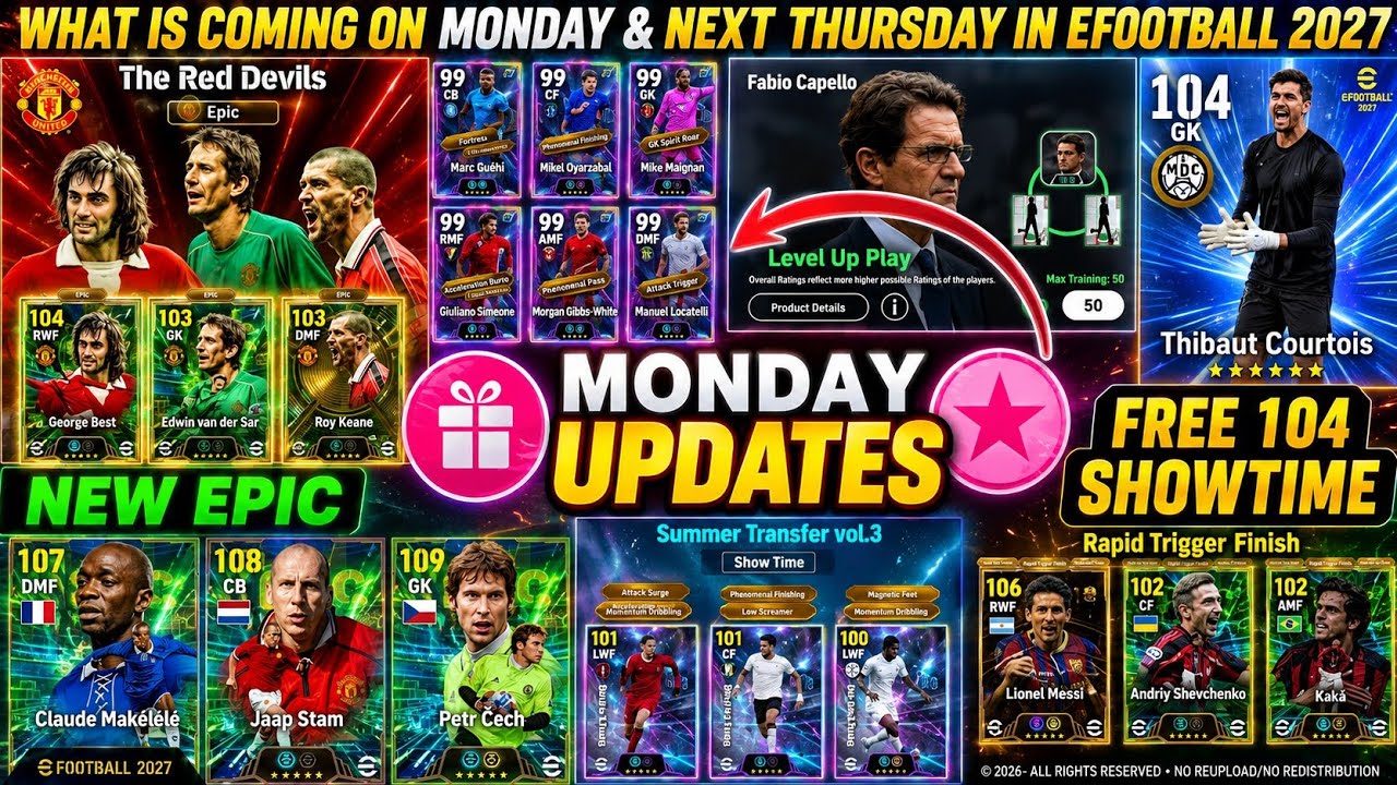 Free Epic + Treasure Link 🔥😍! Monday & Thursday All New Rewards & Pack! eFootball 2027&trade; Mobile