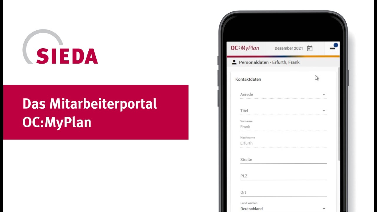 Das Mitarbeiterportal OC:MyPlan