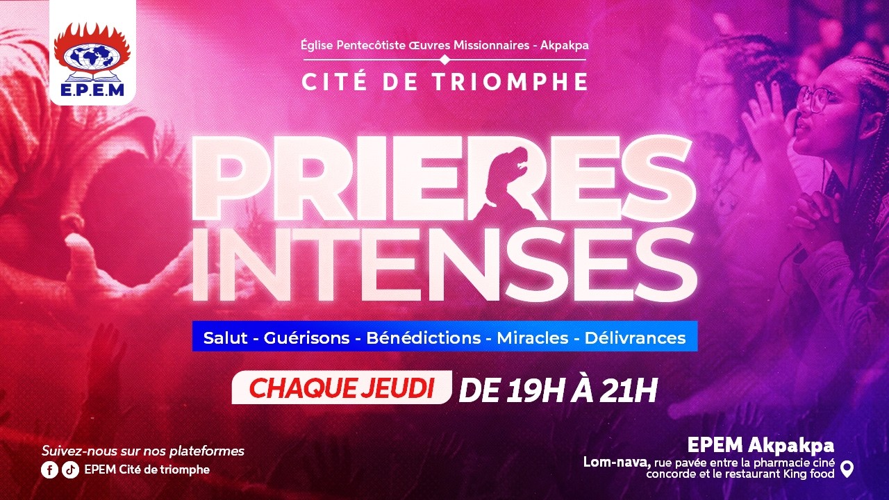 Culte de Prières Intenses de ce Jeudi 19 Mars 2026