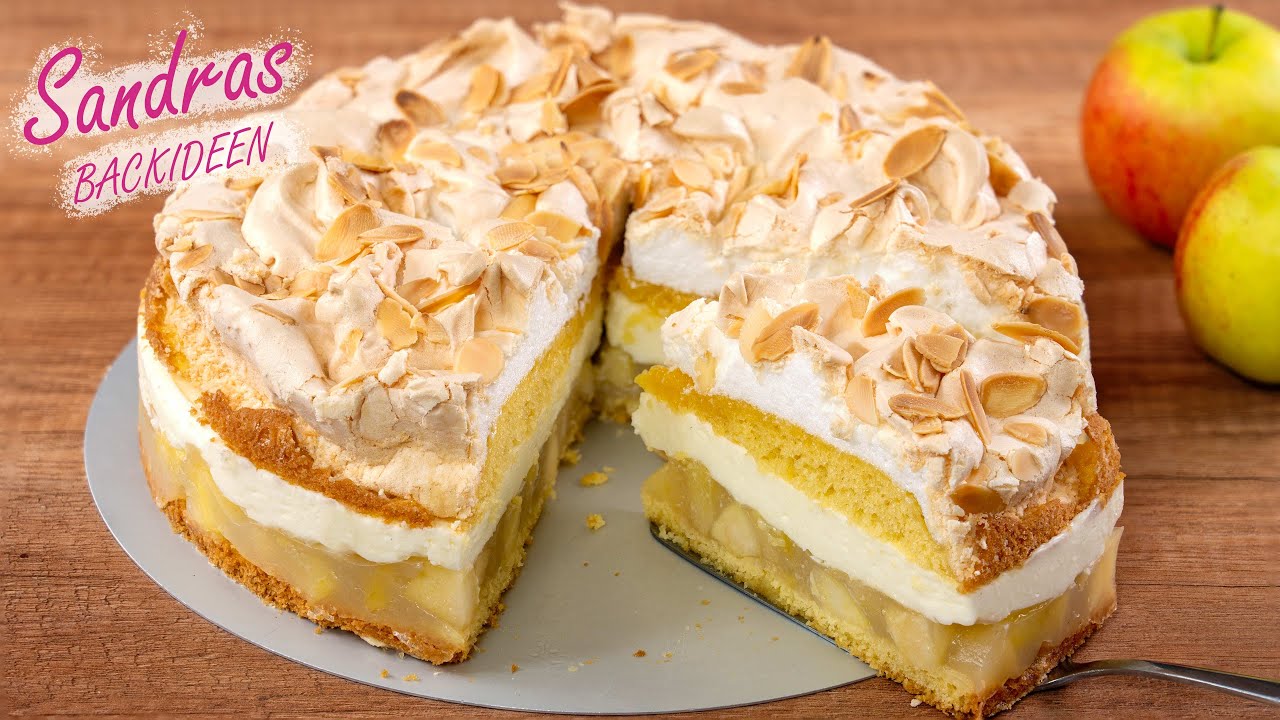 Apfel Baiser Kuchen - unglaublich lecker | Apfeltorte mit Baiser | Apple-Meringue Cake