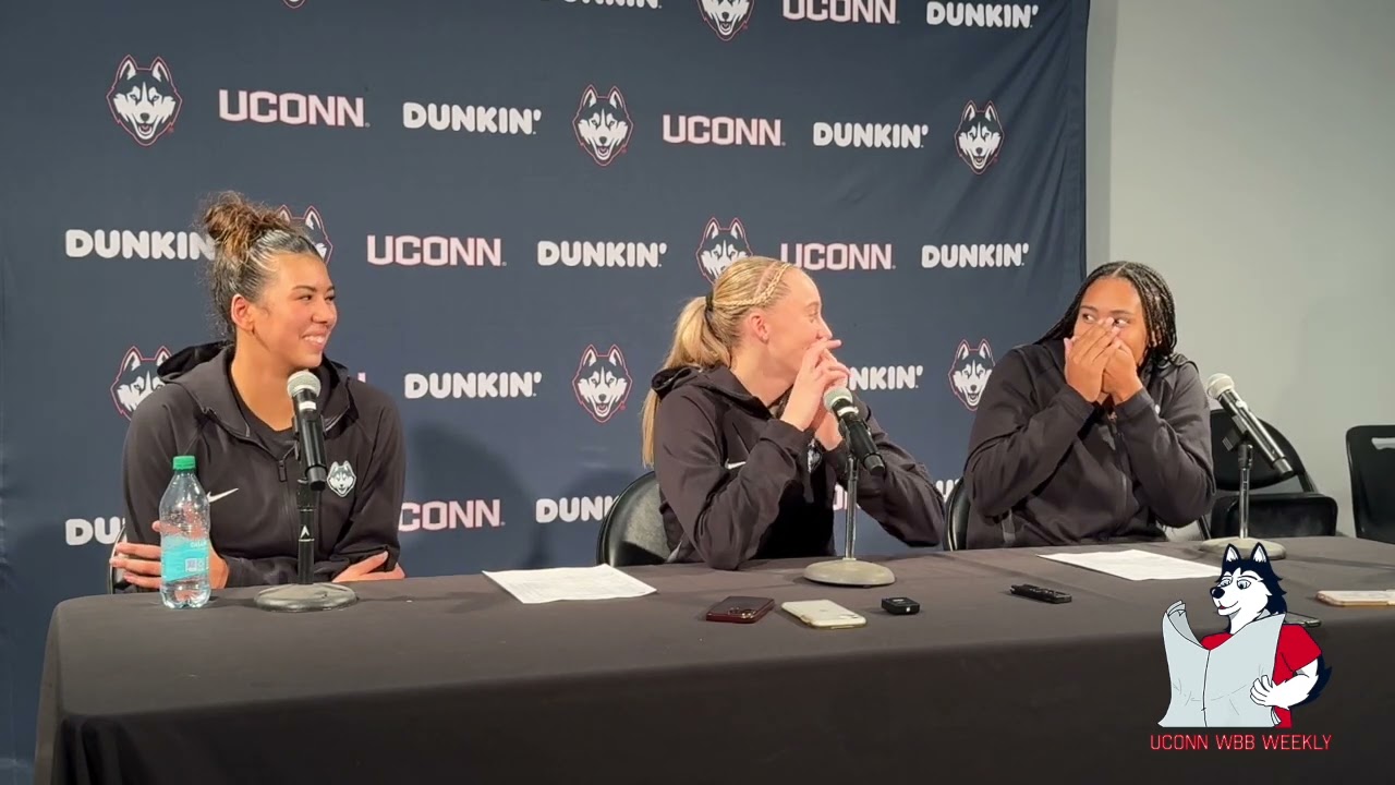 Jana El Alfy, Paige Bueckers, Sarah Strong: UConn women's basketball postgame (BU) - 11/7/24