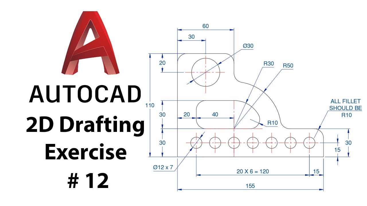 AutoCAD 2D Drafting Exercise # 12 - Basic to Advance in Hindi