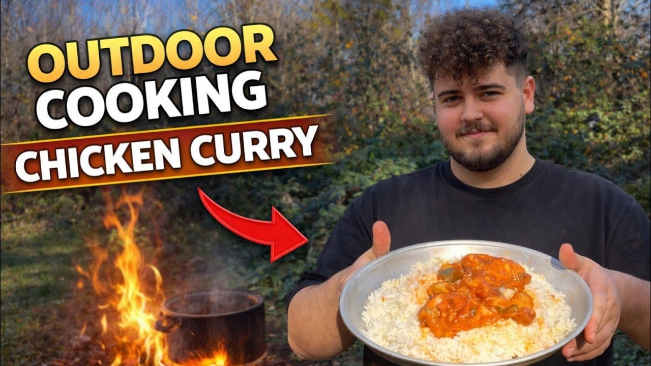 Relaxing Outdoor Cooking | Giant Chicken Stew in the Wild (ASMR)
