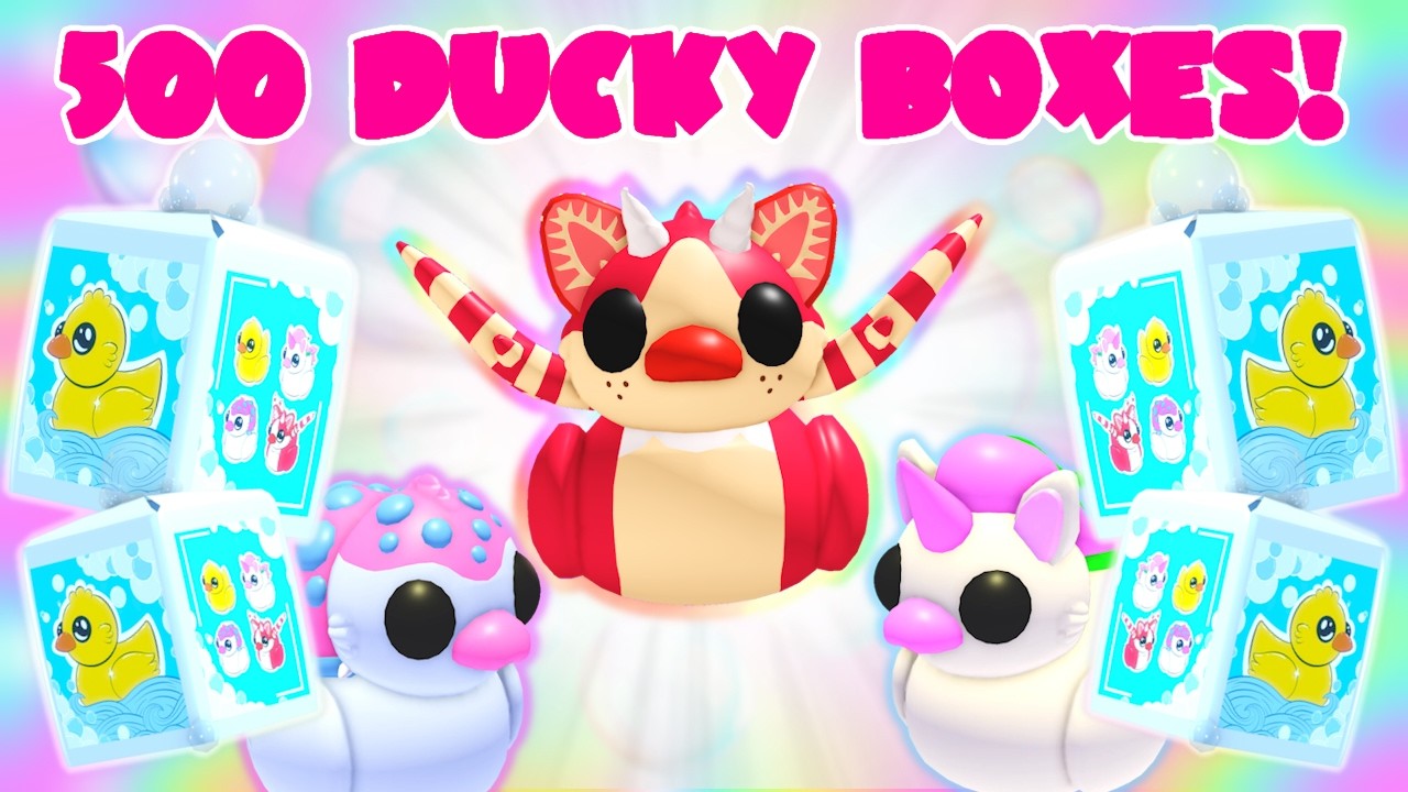 Opening 500 Rubber Ducky Boxes for Strawberry Shortcake Ducky | Adopt Me Update Roblox | Riivv3r