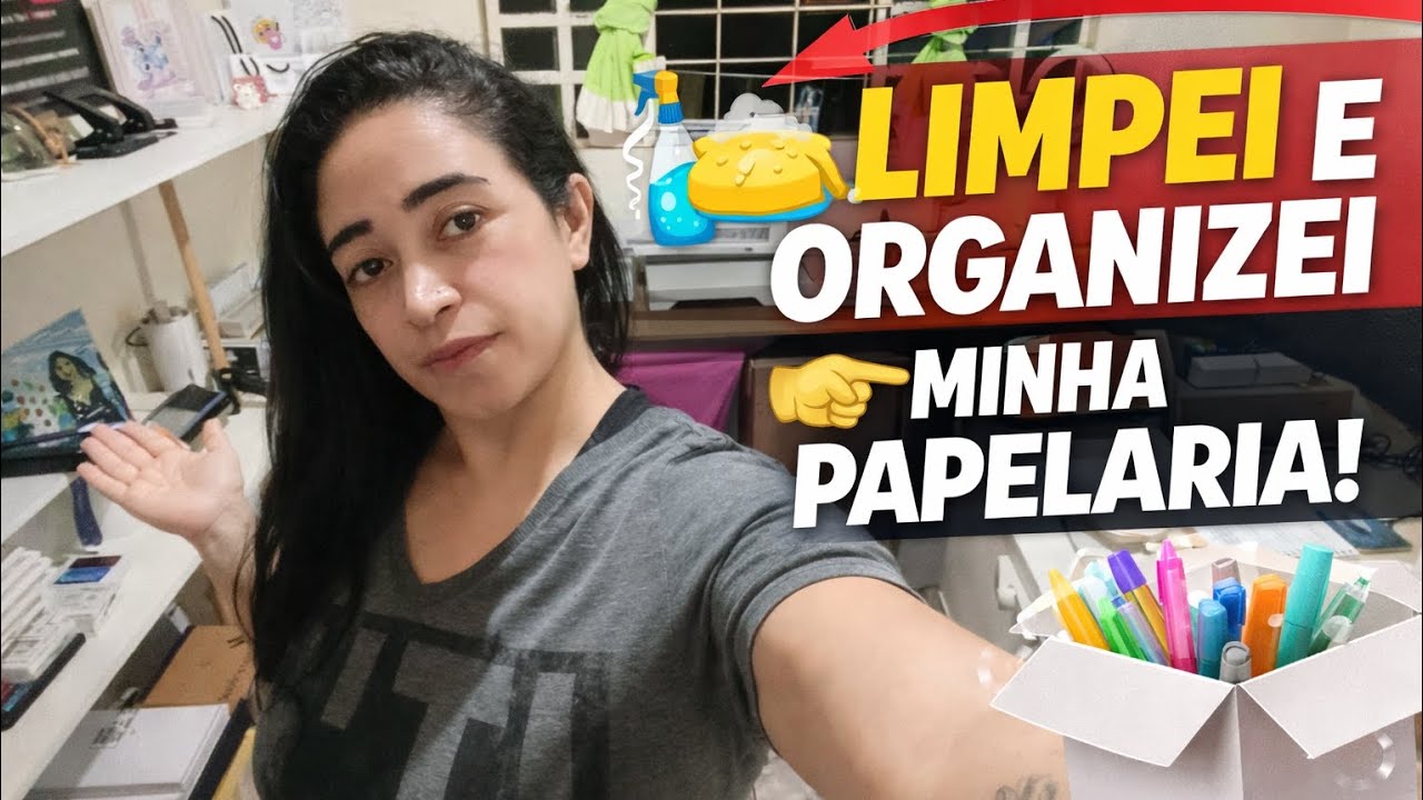 Limpei e Organizei Minha Papelaria em Casa 🧹✨ | Veja a Transformação do Meu Cantinho