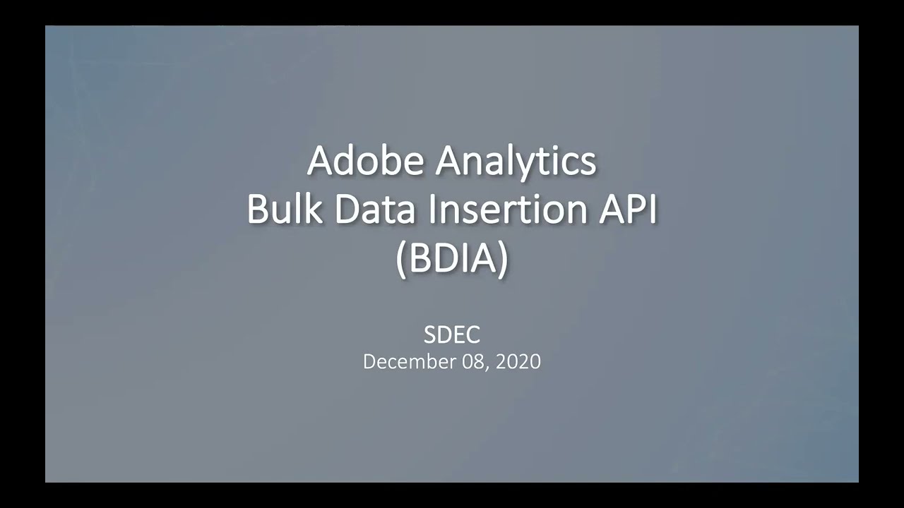 Adobe Analytics | Backfilling Analytics Data with Adobe's Bulk Data Insertion API - Josh Moe
