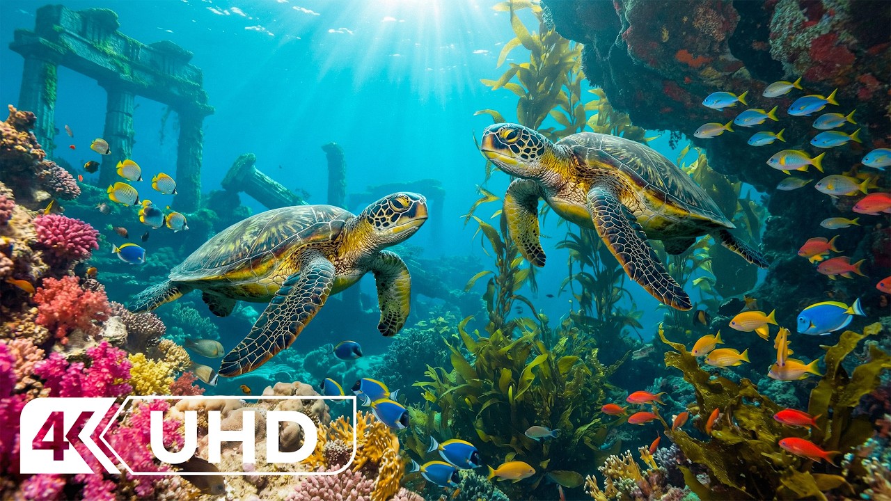 Кристально чистый океан 4K 🌊 Прекрасные тропические рыбы и коралловый риф