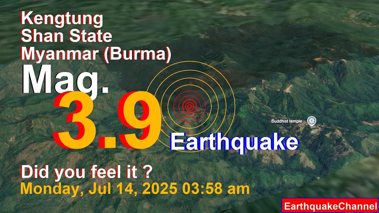 23 km West of Keng Tung, Shan State, Myanmar Earthquake today now