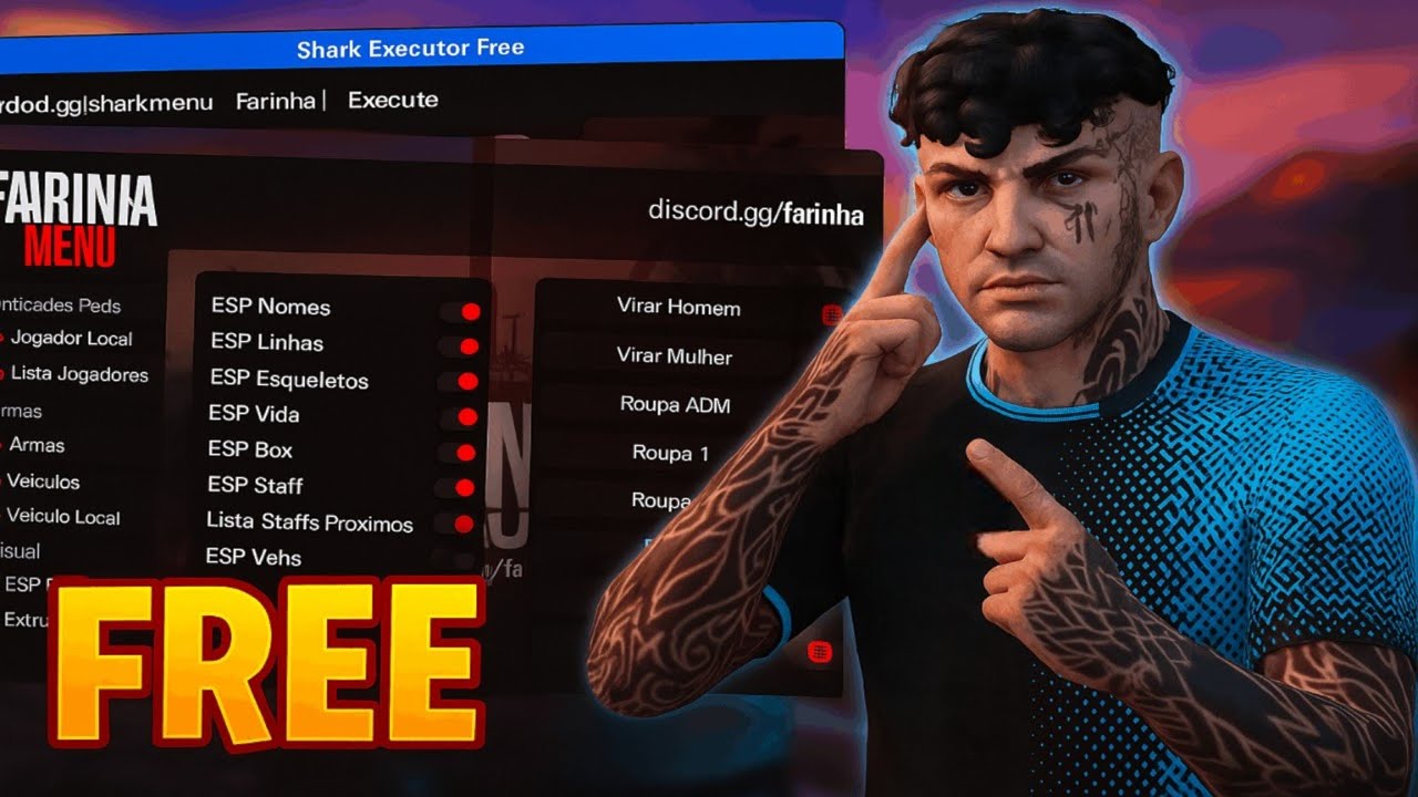 NOVO HACK FREE FIVEM 2025! | SHARK + FARINHA MENU GRÁTIS 🔥🔥