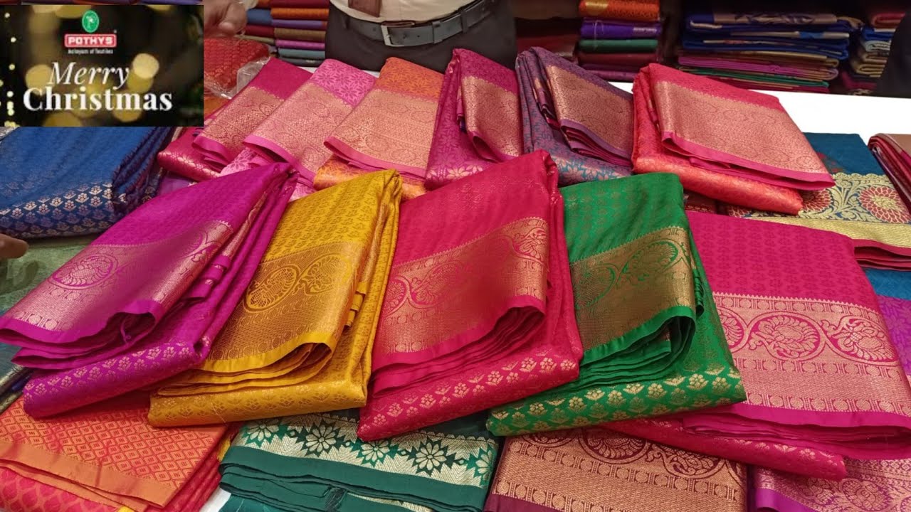 Pothys New Arrival Copper Zari Silk Sarees | Soft Silk Sarees Borderless 1+1 Combo Offers Rs.1600