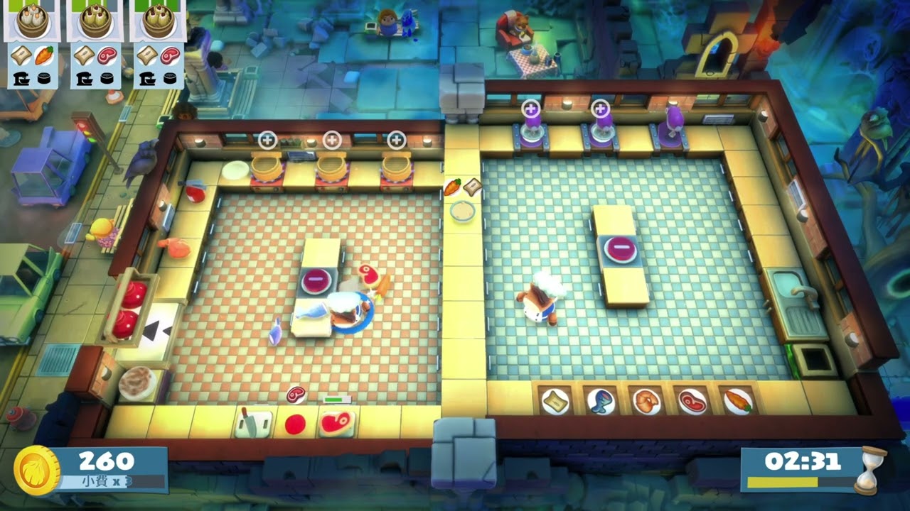 Overcooked! 2 | Night of the Hangry Horde | Level Kevin 1 | 1 player (solo) | 4 stars