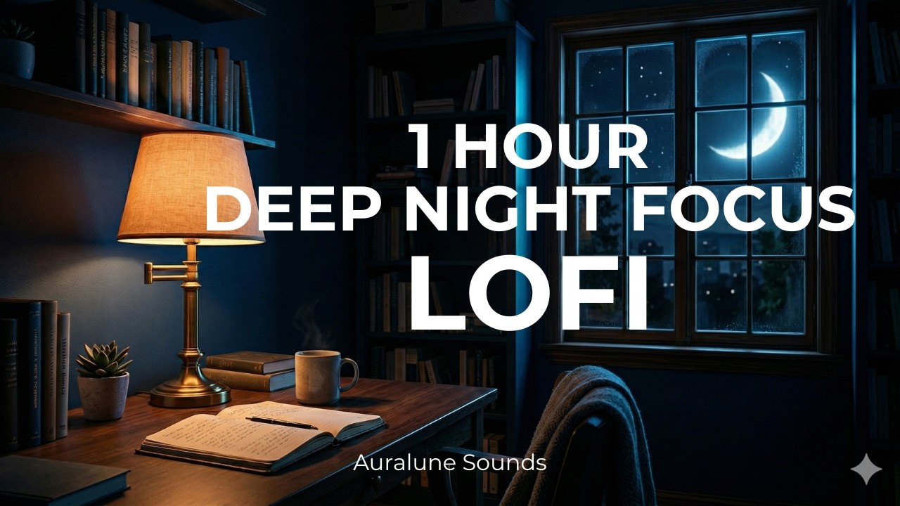 1 Hour Late Night Lo-Fi 🌙 Calm Study & Focus Music — Auralune Sounds