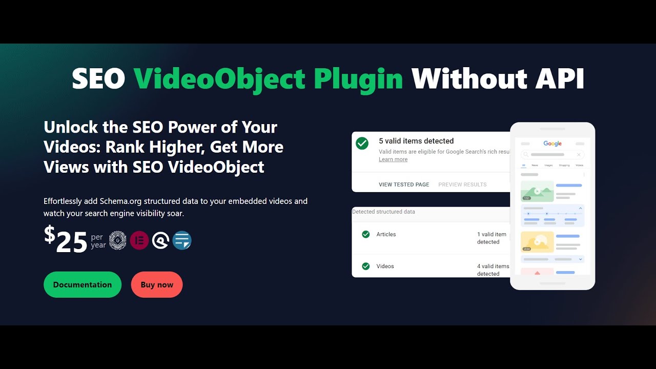 SEO VideoObject Plugin Without API