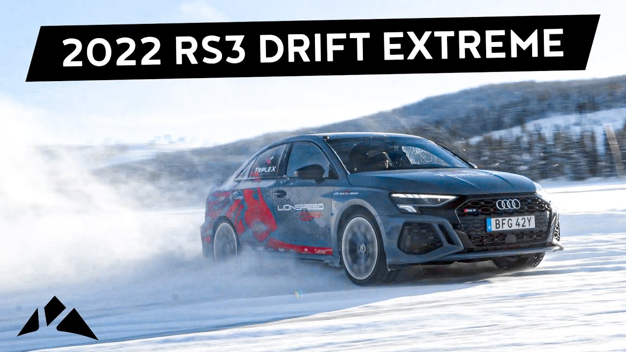Ice Drifting 2022 Audi RS3 quattro in Lappland POV-Dachperspektive
