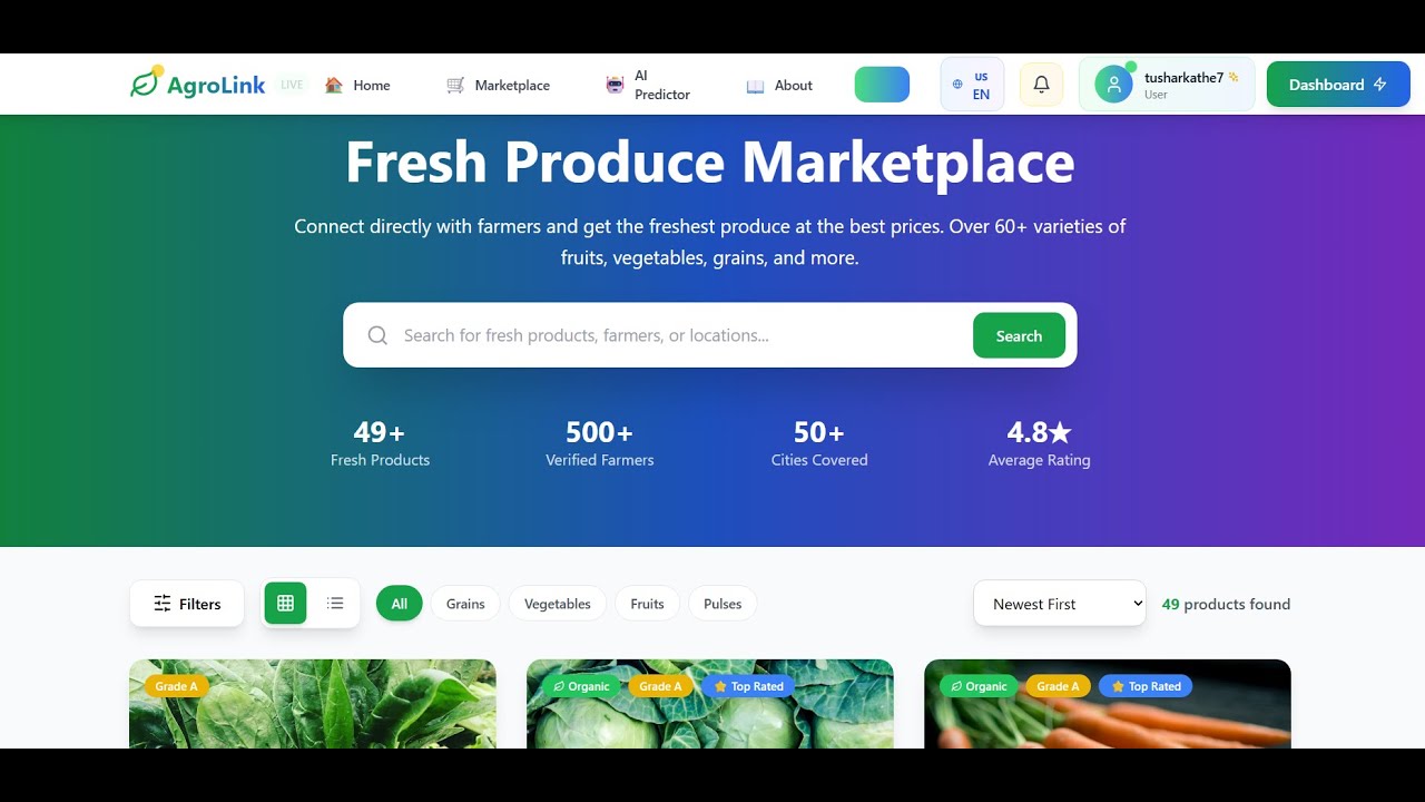 AgroLink &ndash; AI-Powered B2B Marketplace for Farmers & Buyers