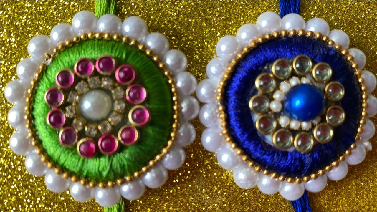 DIY | Beautiful Handmade Rakhi Making Idea With Silk Thread & Kundans | Rakhi For Rakshabandan