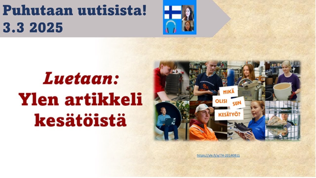 Puhutaan uutisista B1-B2 3.3.2025 | Learn Finnish by watching news | Get ready for YKI test B1-B2