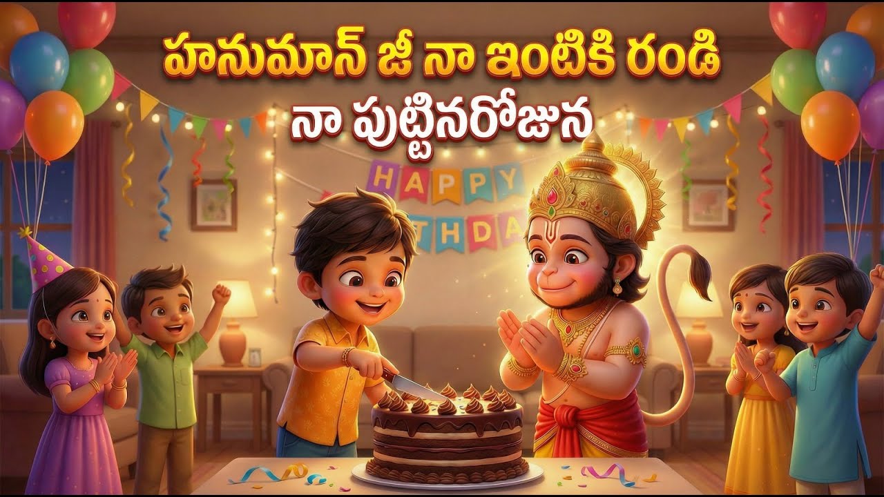 Hanumanuda Maa Intiki Ra! | Telugu Birthday Song for Kids | Hanuman Ji Birthday Song | Allari Junior