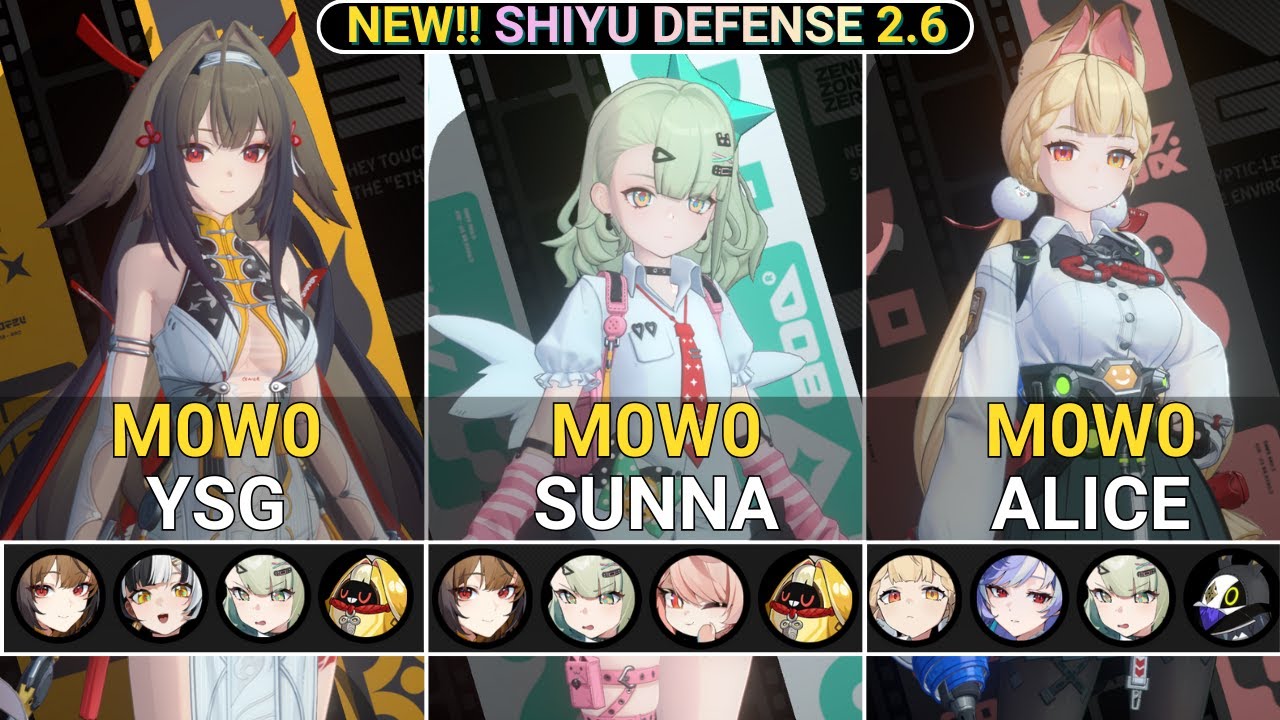 NEW CHARACTER! NEW SHIYU RESET! M0W0 Sunna X YSG X Alice Showcase | NEW! Shiyu Defense ZZZ 2.6