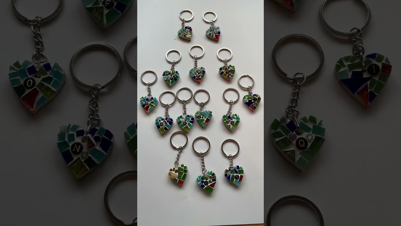 ✨ Handmade Mosaic Heart Keyrings | Artwave Craft Festival 2025