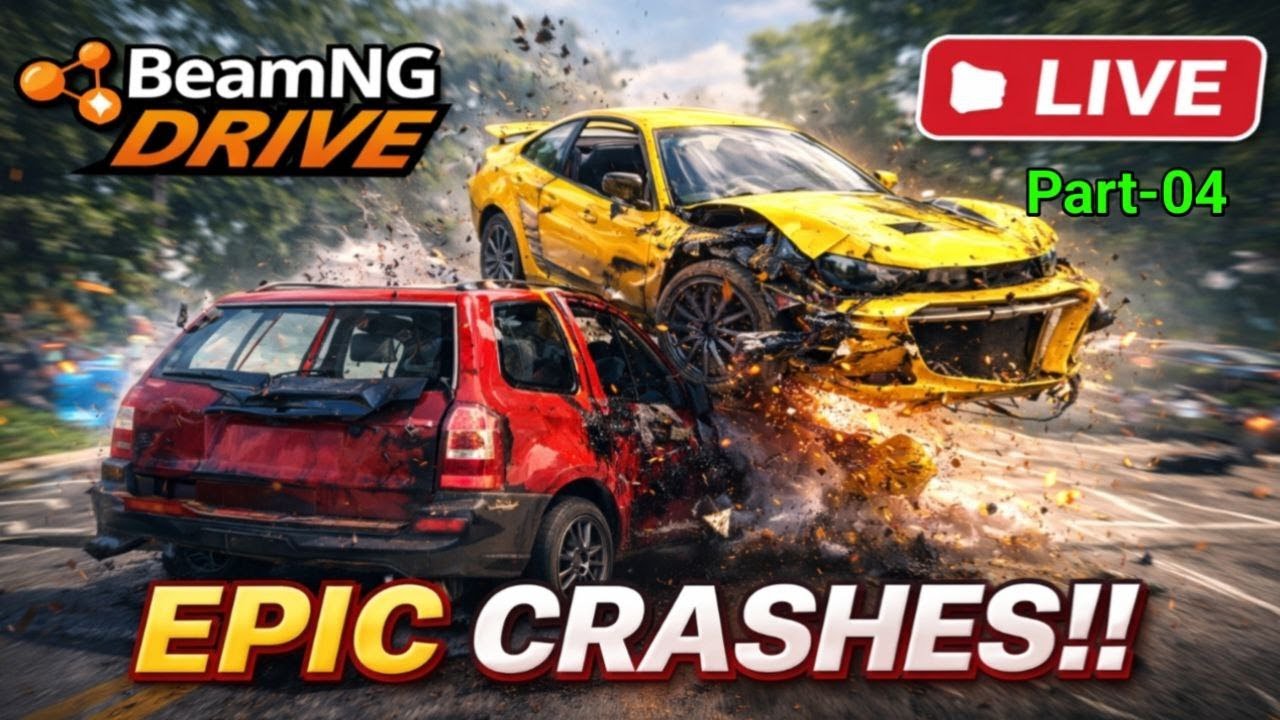 LIVE BeamNG.drive Part-04| Epic Crashes & Extreme Damage || BeamNG Drive By Emon