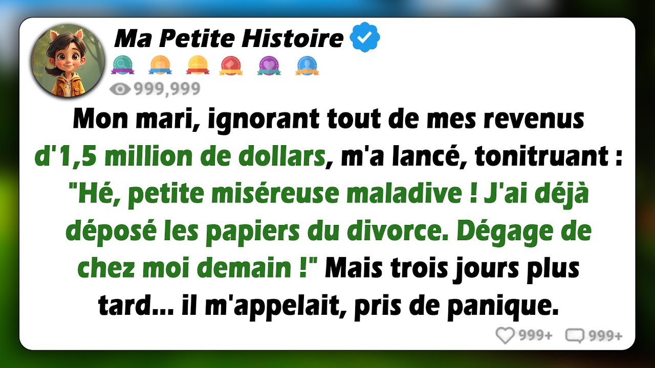 Pensant que j'étais pauvre, mon mari a divorcé et m'a mise à la rue. Mais 3 jours plus tard…
