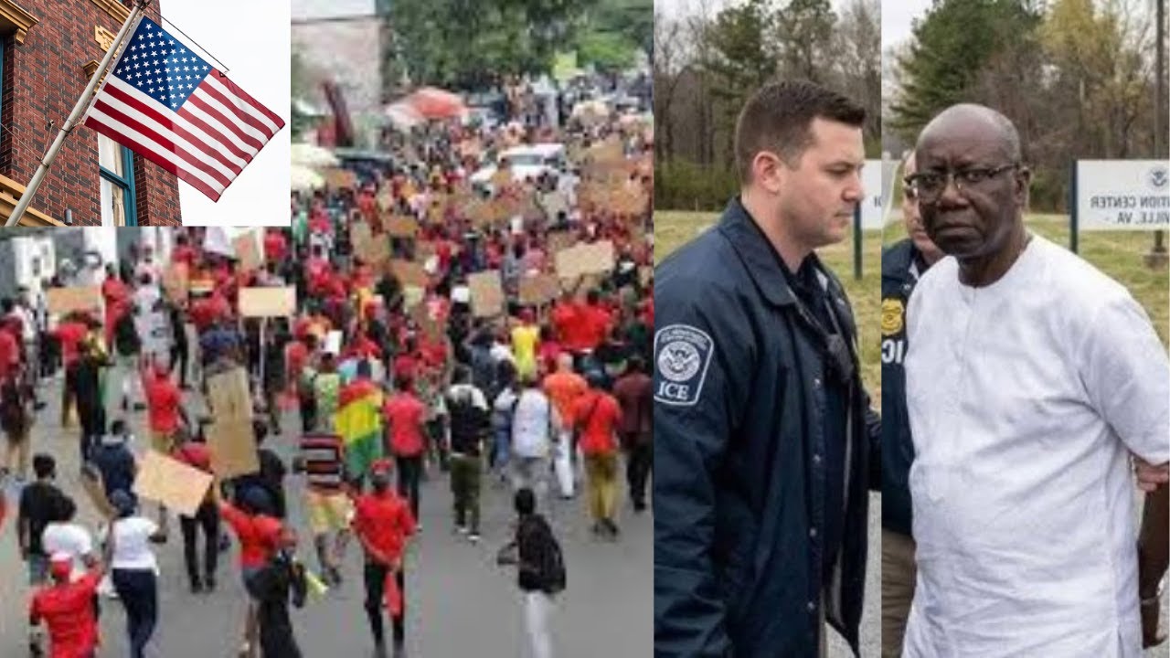 BREAK! Ghanaians Storm US Embassy To Ṕrotesṭ & Order US Gov't To Deport Ofori Atta Amidst Court Case
