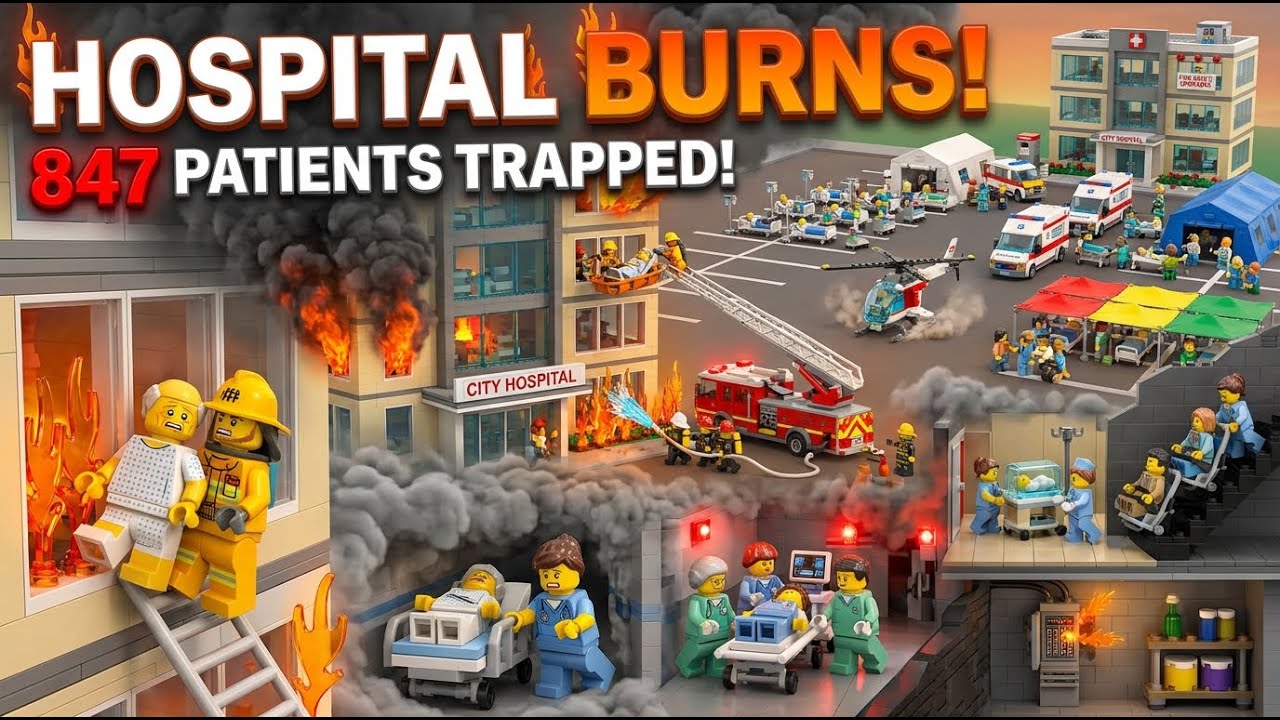 LEGO Hospital BURNS! 🏥🔥 847 Patients Trapped - Massive Evacuation! 😱