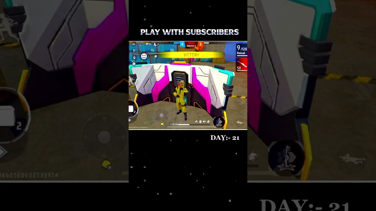 DAY 21 PLAY FREE FIRE WITH SECRET SUBSCRIBER 😂😂