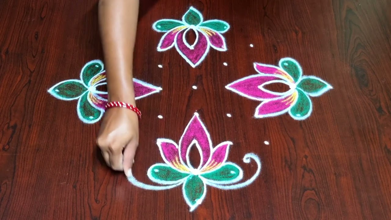 పండగ నెల ముగ్గులు || dhanurmasam rangoli || flowers rangoli ||